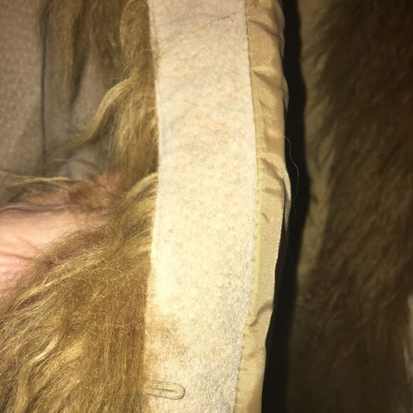 Venezia 70s Penny Lane Coat 18-20 Fur Trim Tan Mid - Picture 7 of 12